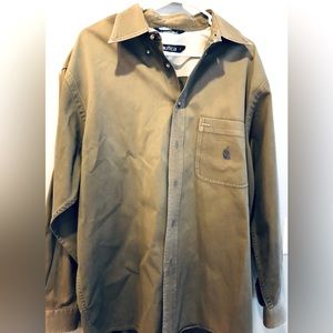 NAUTICA Brown Heavy Twill Mens Shirt   Size  L